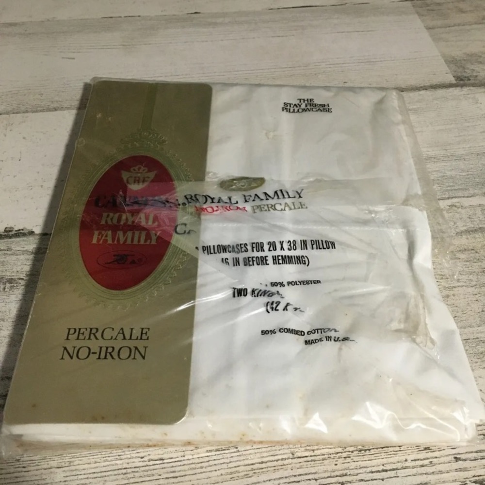 Cannon Royal Family 20x38 inch white pillowcases set of two no iron percale